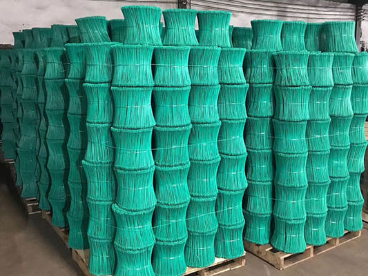 Groen gegalvaniseerd dubbele lus draad stropdassen zwart gegalvaniseerd 3 inch - 40 inch lengte