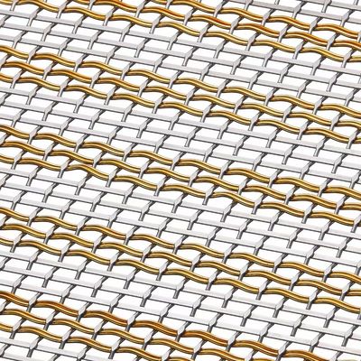 Goud decoratief metalen mesh scherm doorzichtige mesh scheidingspanelen
