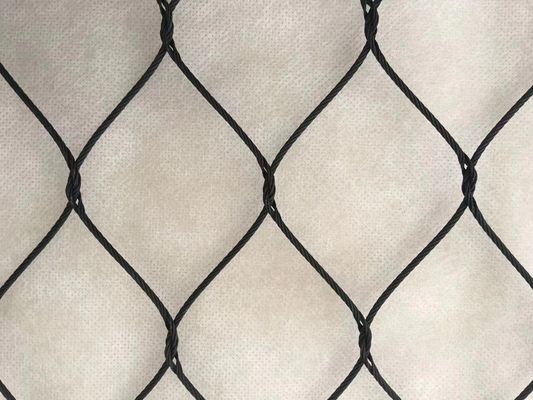 Zwarte oxide vogel roestvrij staal touwnet 7 x 7